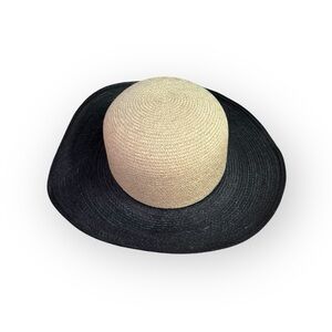 Vintage Saks Fifth Avenue Two-Tone Straw Hat
